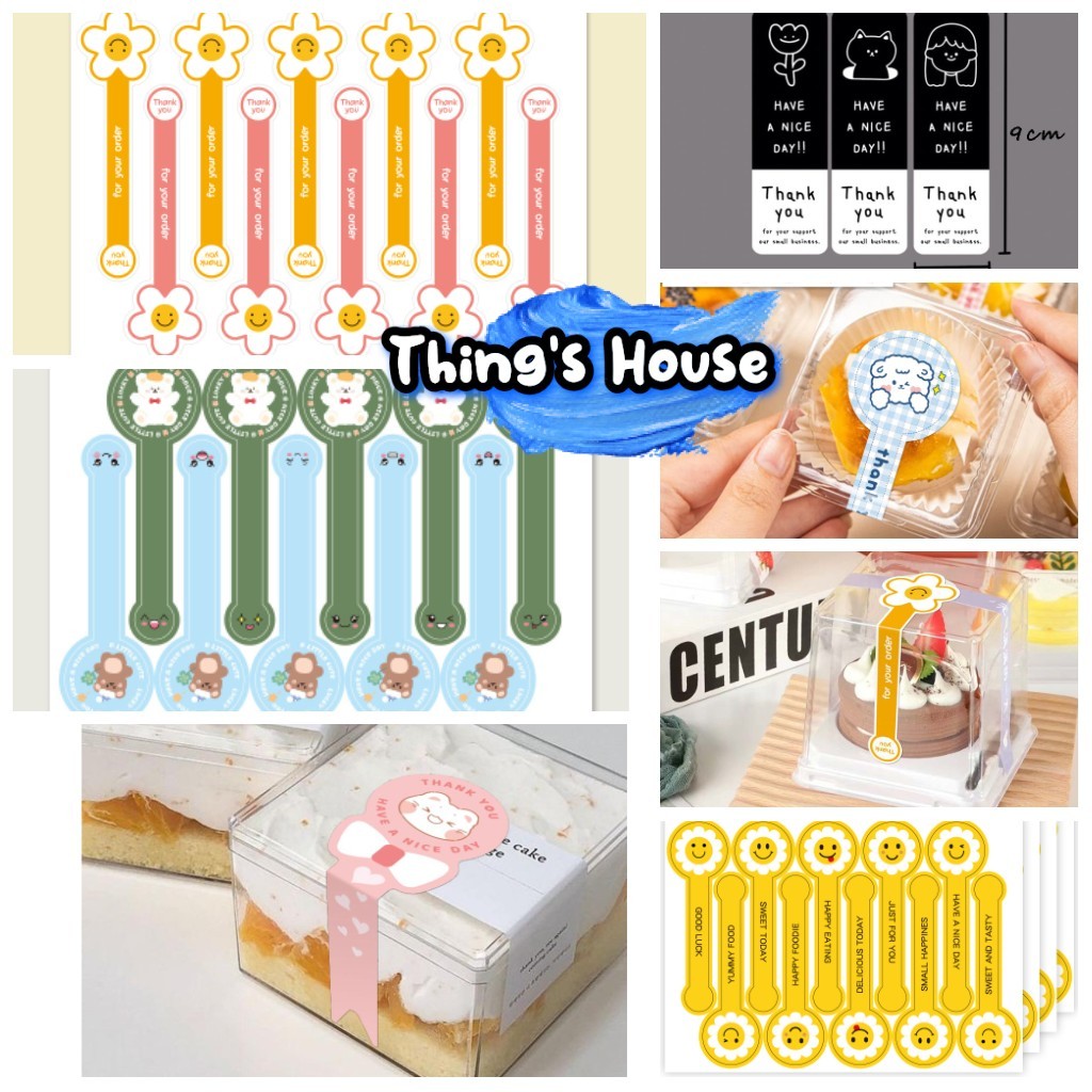 

Stiker Thank You Sticker Segel Box Hampers Motif Lucu Bakery Handmade Open Me Kue Serbaguna TQ Paper Bag Plastik Roti
