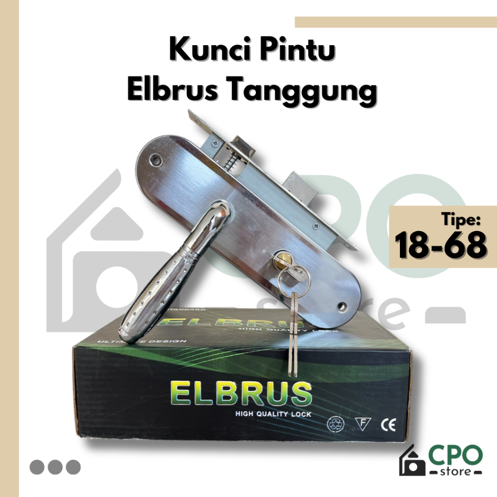 Kunci Pintu / Handle Pintu Elbrus Tanggung 18-68 Gagang Bulat
