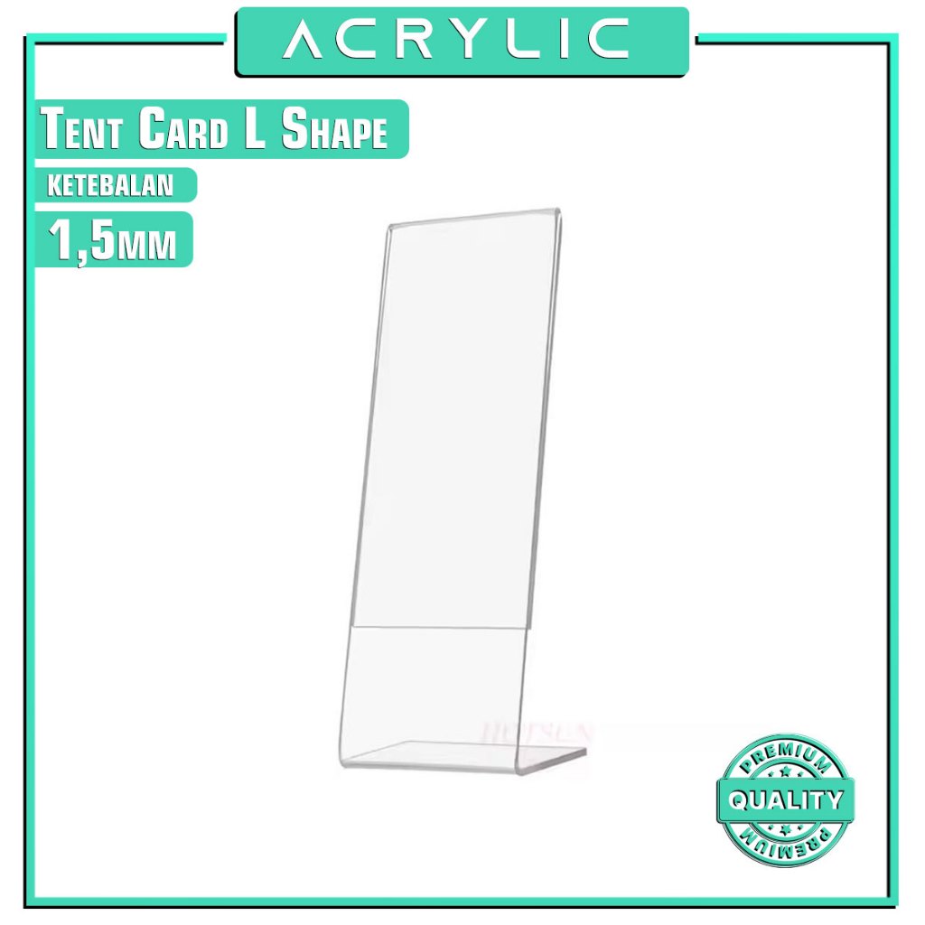 

Acrylic Tent Card L Shape Holder Tempat Brosur Stand Qris Barcode Display Foto Akrilik Bentuk L C5