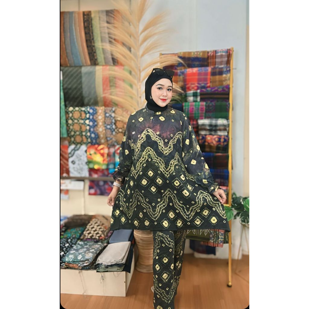 SETELAN CELANA JUMPUTAN BATIK ETNIK HANDMADE PALEMBANG SERIES SABRINA