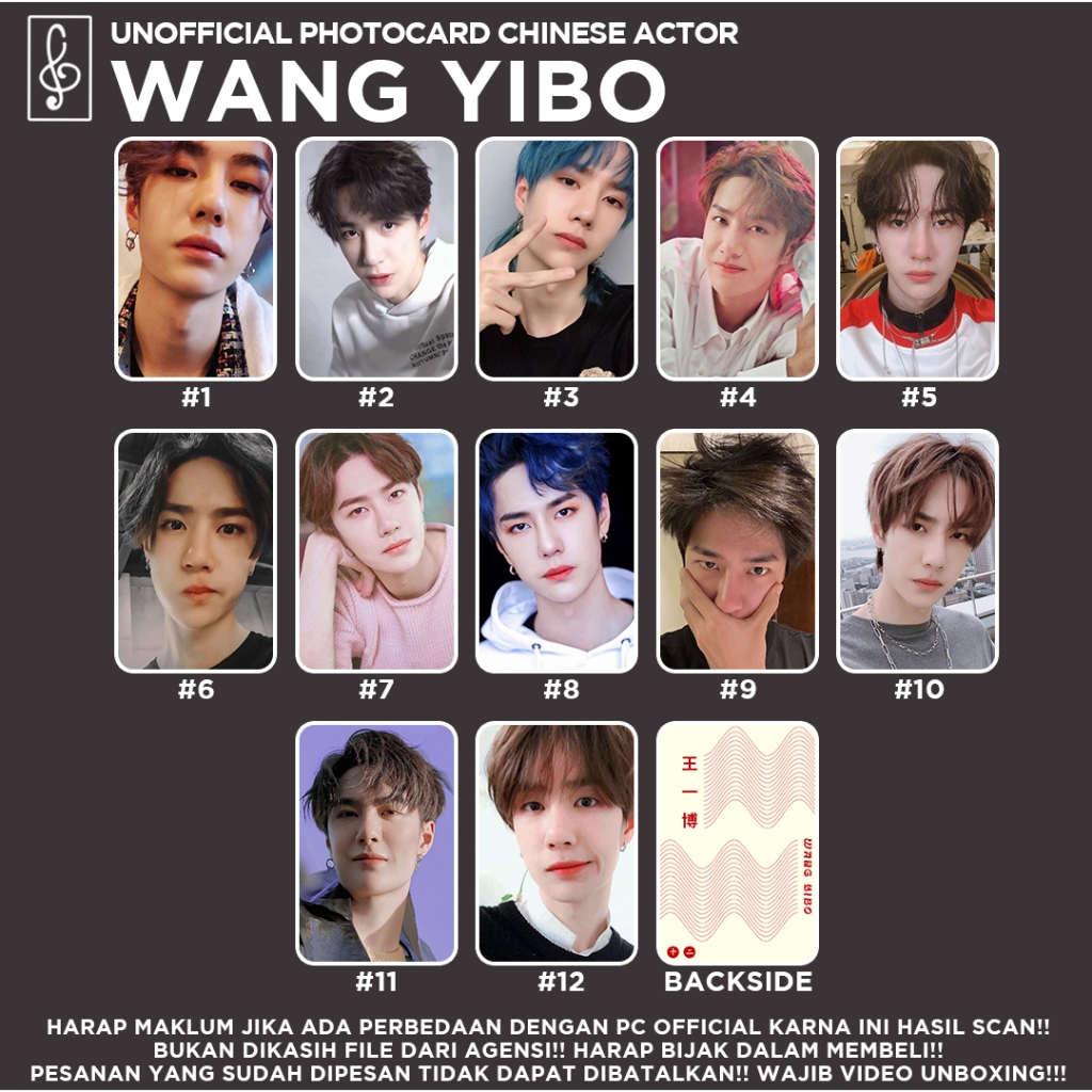 [MAMO] CHINESE ACTOR - WANG YIBO PHOTOCARD FANMADE