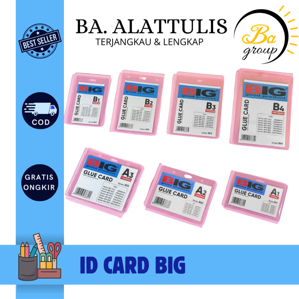BIG ID Card Mika Glue Card Plastik Transparan Ukuran A2 A3 B1 B2 B3 B4 - BA.ALATTULIS