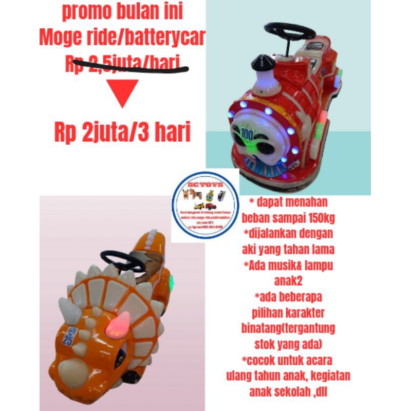 menyewakan mainan moge/motor car battery#mainan aki