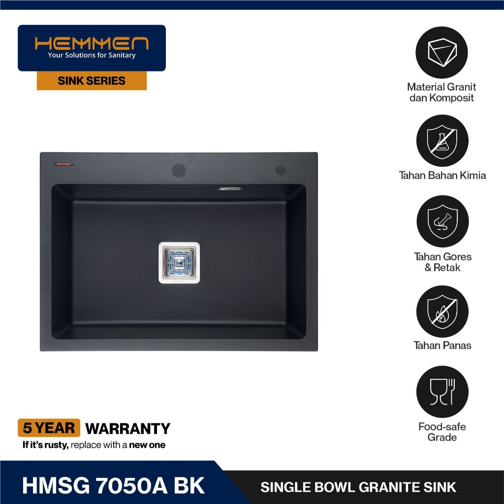HEMMEN - WASTAFEL SINK GRANITE SERIES - HMSG 7050A - Sink Granite
