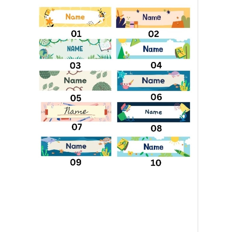 

Stiker Nama Label Nama Tahan Air Murah Paket 50 pcs