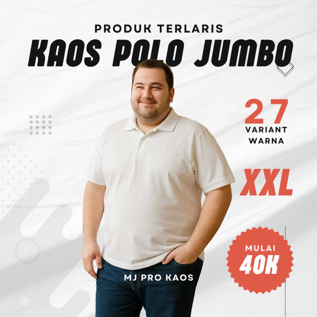 KAOS POLO SHIRT JUMBO (XXL- XXXXL)  / KAOS KERAH / KAOS POLO POLOS / KAOS PRIA