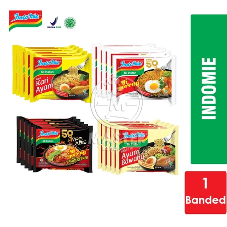 

(5 PCS) Indomie Mie Instan Kuah / Goreng (1 banded 5 pcs)