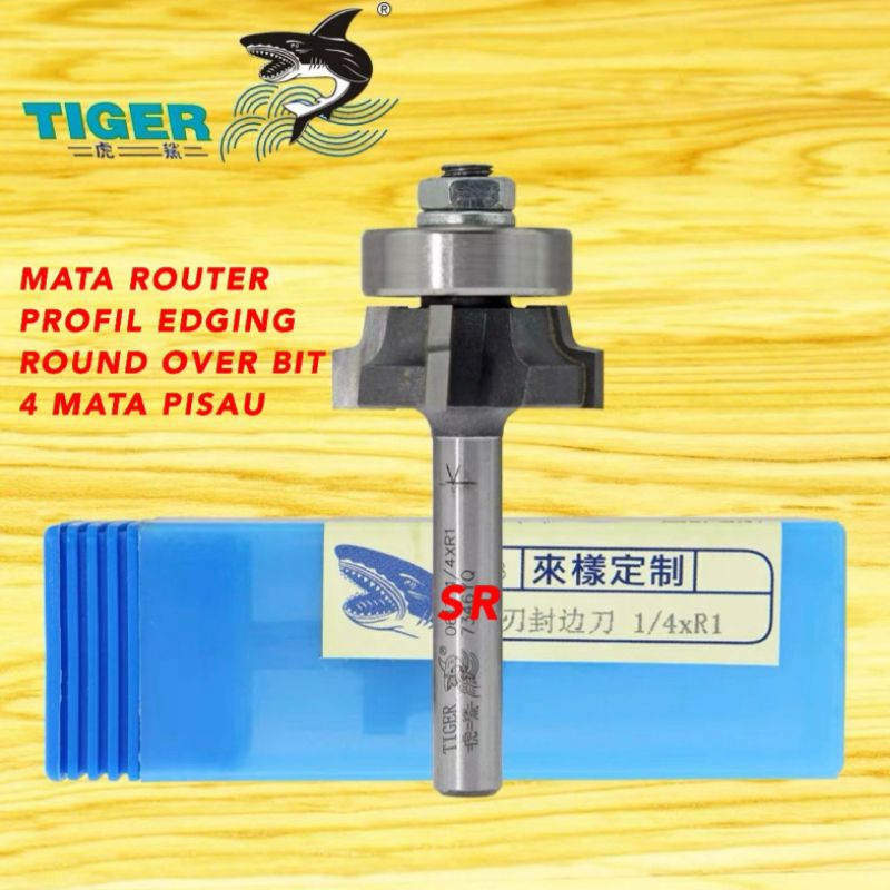 Mata Router/ Profil Edging 4 Mata Pisau/ Round Over Bits TIGER