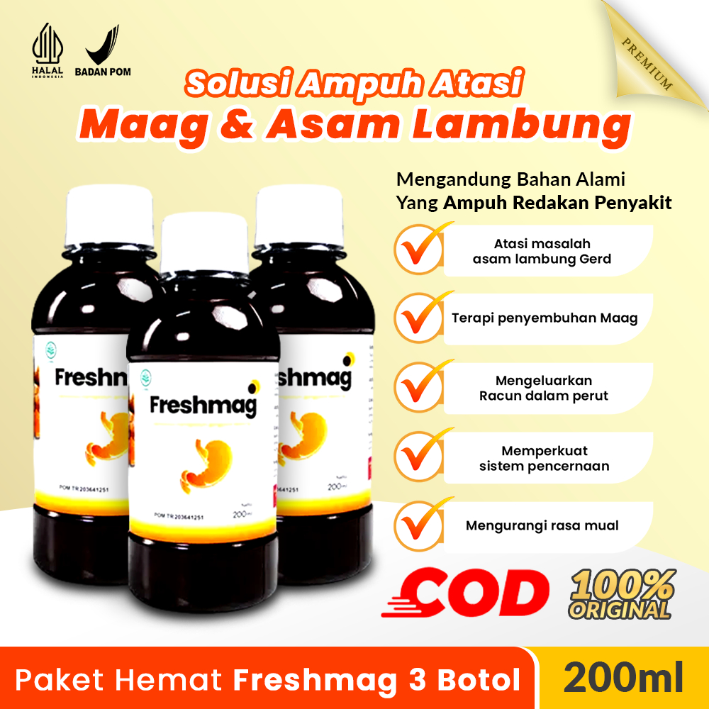 

3 BOTOL - FRESHMAG Madu Herbal Atasi Perut Asam Lambung Gerd Mual Muntah Obat Magh Kronis 100% Original