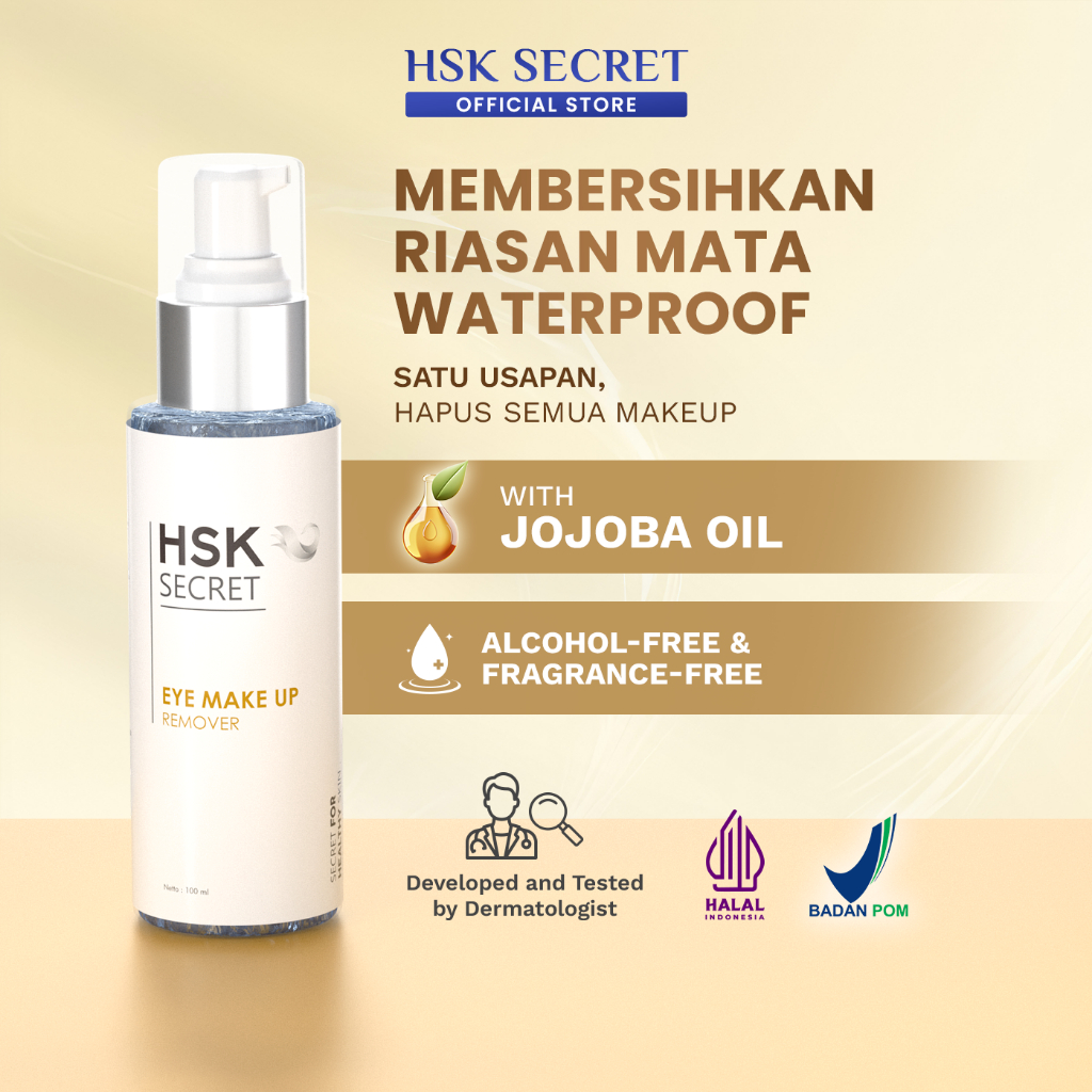 HSK Secret Eye Makeup Remover | Membersihkan Riasan Mata Waterproof & Melembapkan