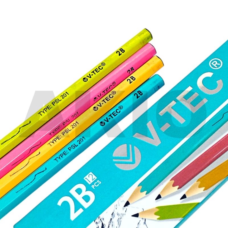 

Pensil 2B Asli Untuk Ujian Komputer V-TEC PSL 201 Pastel Body Colour Kayu Tulis Murah