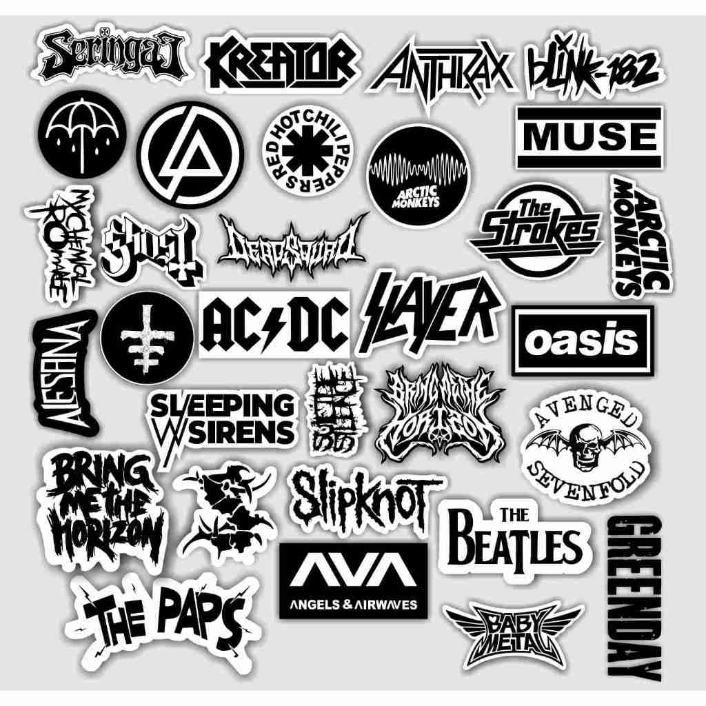 

Sticker Pack Band Metal Vinyl | Sticker Band Musik | Sticker Anti Air | Sticker Waterproof