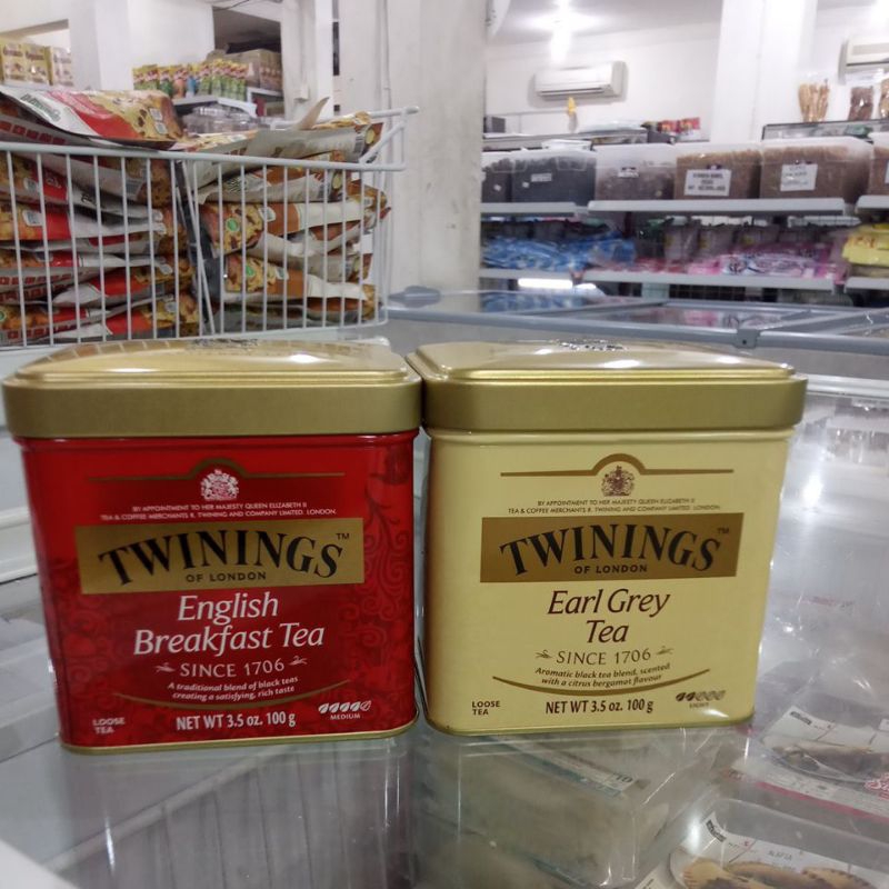 

TEA TWININGS OF LONDON VARIAN ENGLISH BREAKFAST TEA, EARL GREY TEA BERAT BERSIH 100 GR