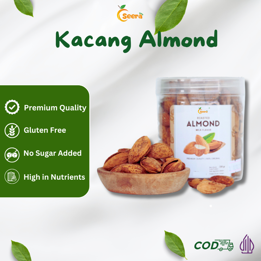

Kacang Roasted Almond Panggang Siap Makan Fresh Roast Premium Quality Kemasan 275gr
