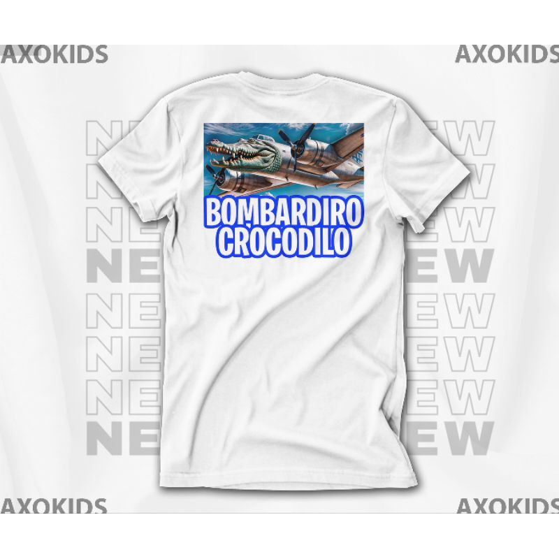 KAOS ANAK BOMBARDINO CROCODILO BAHAN KATUN DEPAN BELAKANG