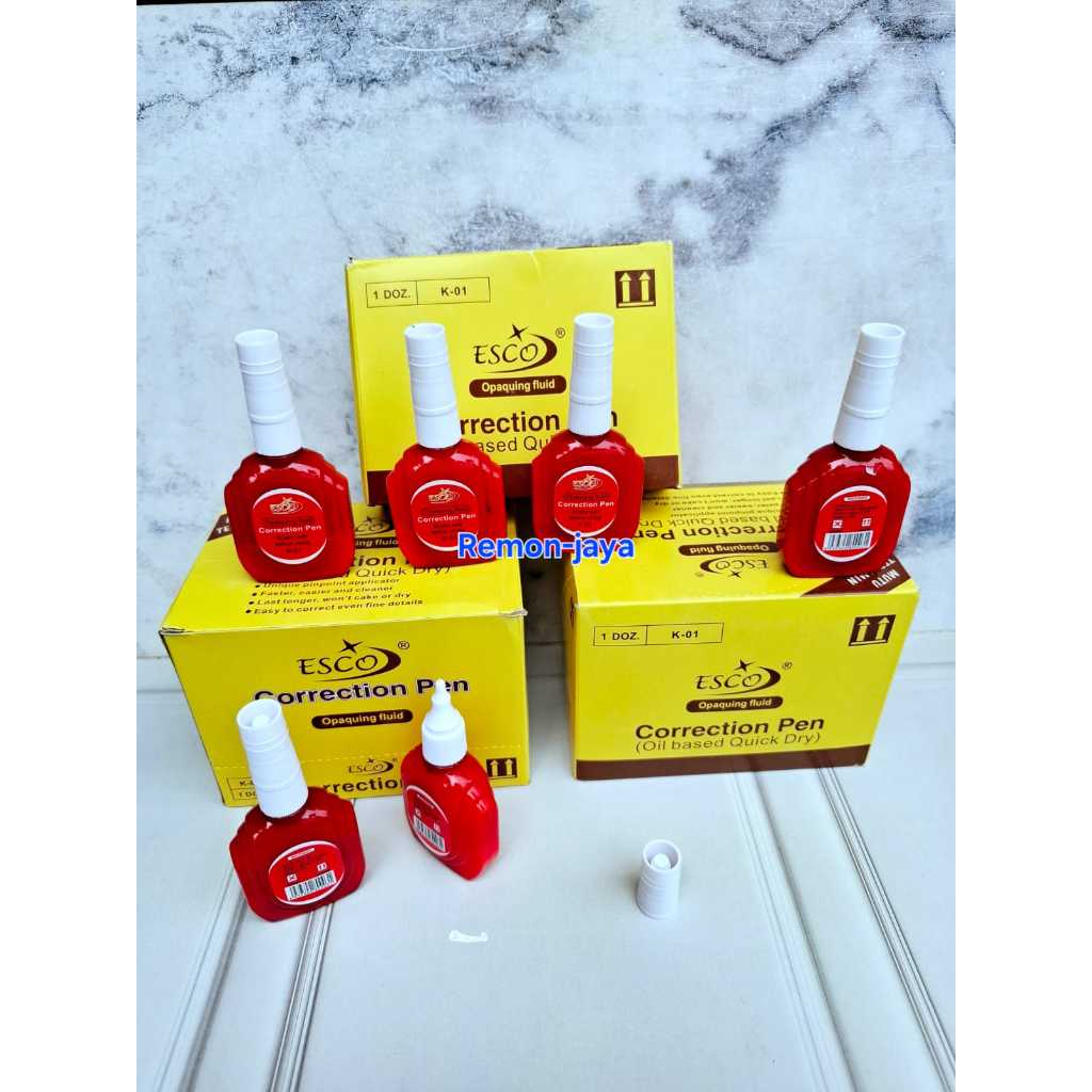 

Tip Ex Cair Esco Correction Pen Tip X Pilih varian jumlah Isi 3 / 6 pcs yang diinginkan