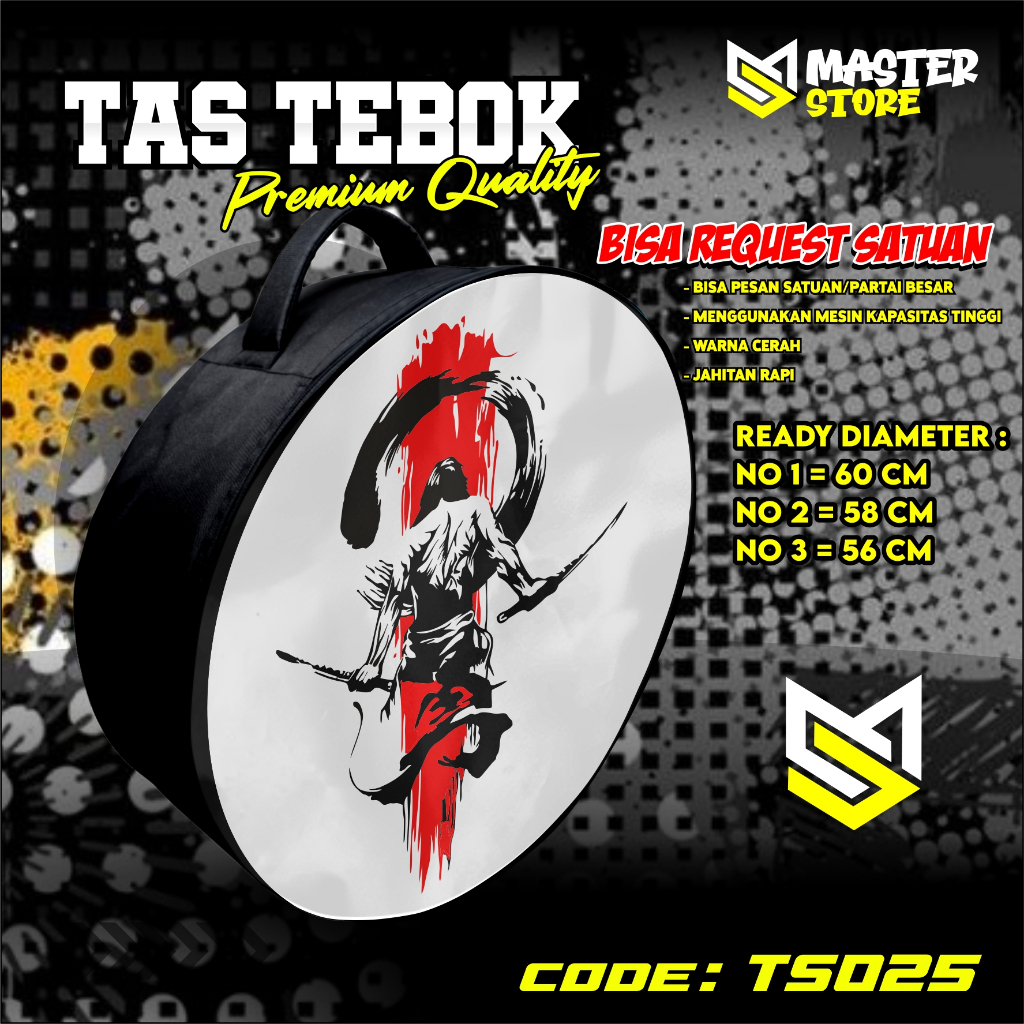 tas tebok murai motif SAMURAI ransel gendong jinjing bawa tebok sangkar murai printing
