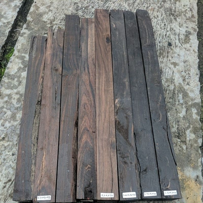 balok papan kayu ebony eboni blackjet kayu arang hitam