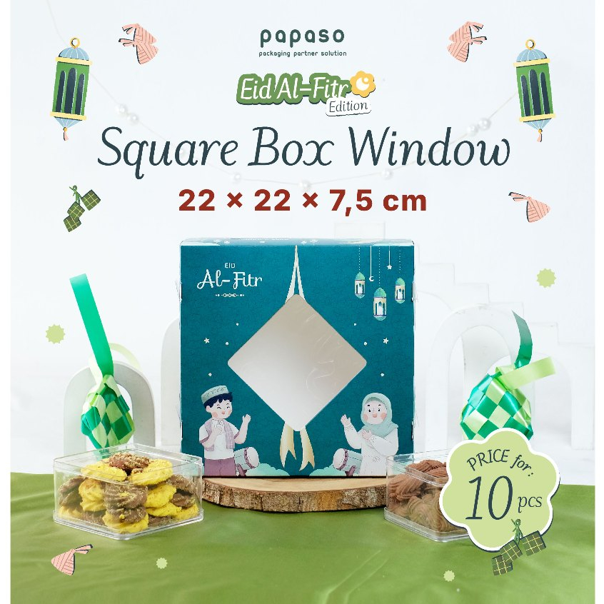Kotak Lebaran / Box Idul Fitri /Idul Fitri Square Box Window 22x22x7,5