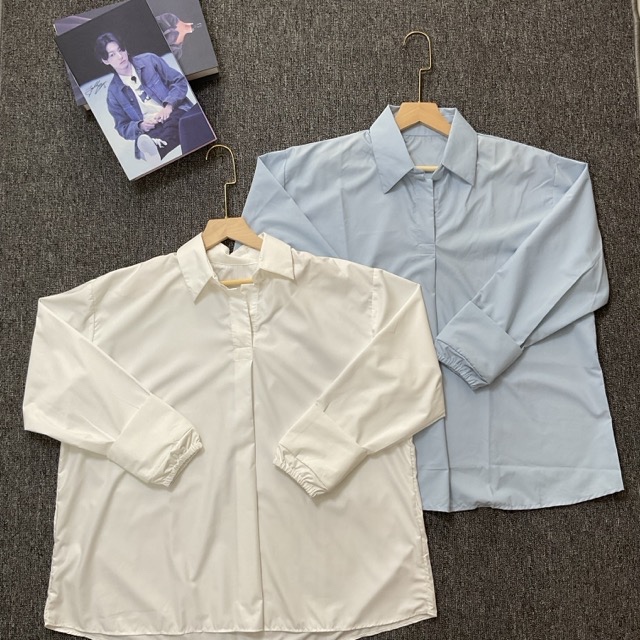 KEMEJA CROP POLOS RESLETING DEPAN