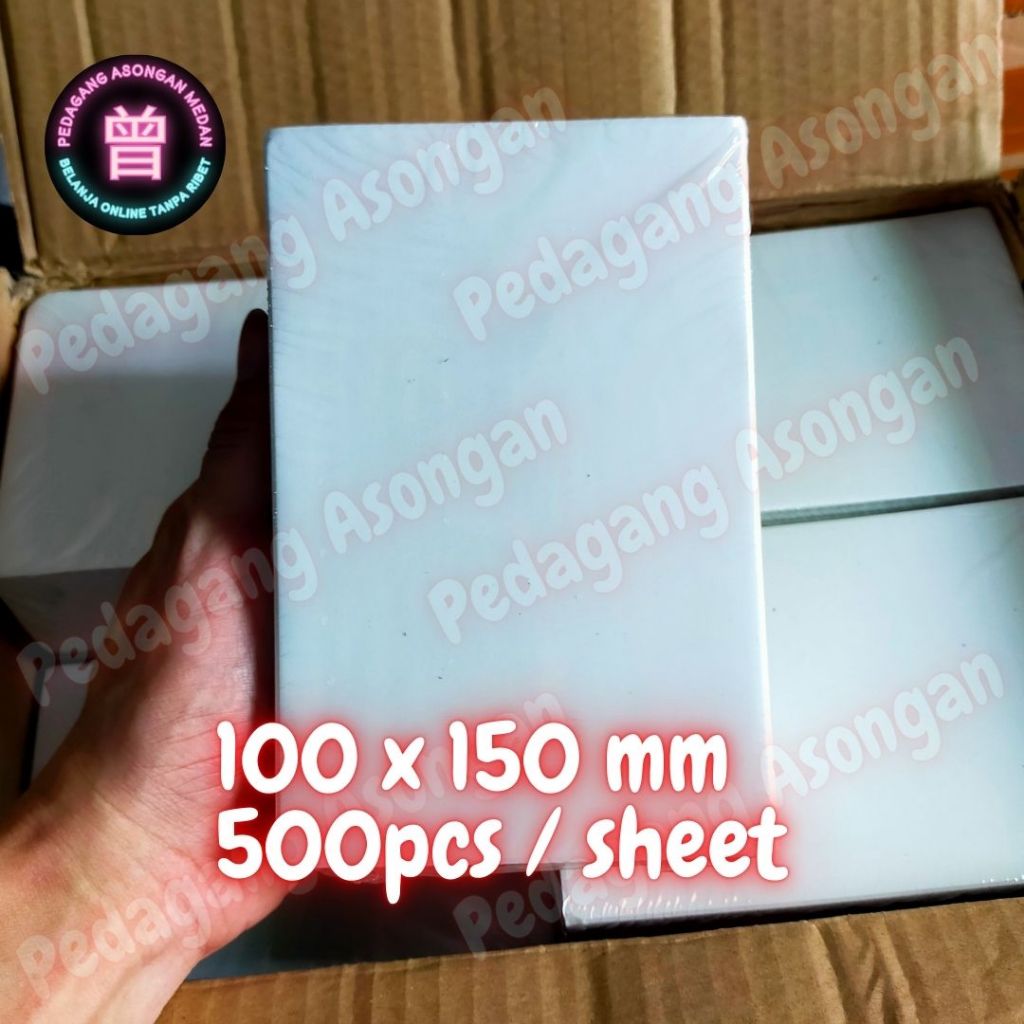

Kertas Thermal Label Stiker Barcode A6 100x150 mm 500pcs (1 Sheet)