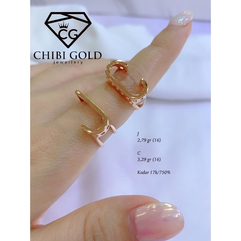 CHIBI LOKASARI - Cincin huruf (J) dan(C) 750 kadar 17k
