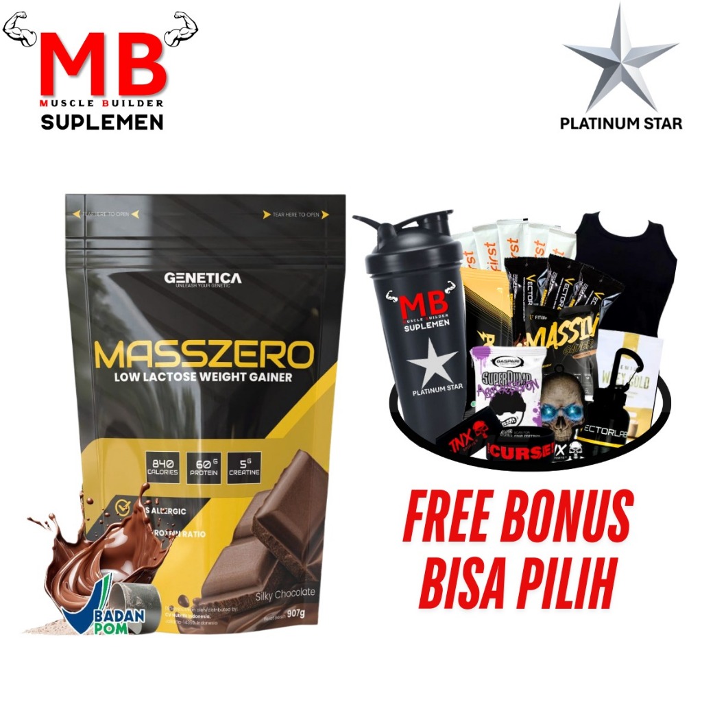 Mass Zero 2 lbs Genetica Gainer 907 gram grams MassZero 2lbs 2lb 5 6 10 12 15 lb Low Lactose Weight 