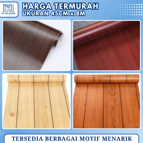 [COD 10M] Wallpaper Dinding Motif Serat Kayu Sticker Kayu Wallpaper Meja Lemari Kayu 10 Meter