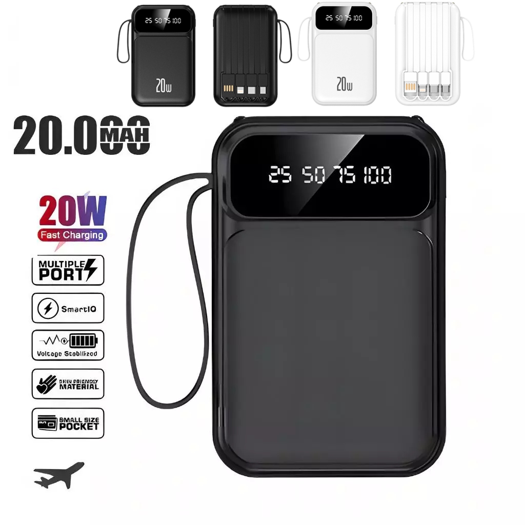 Big Sale Powerbank 20000Mah Mini 4 Kabel Usb Screen Digital Display /Power Bank 20000Mah / 10000Mah