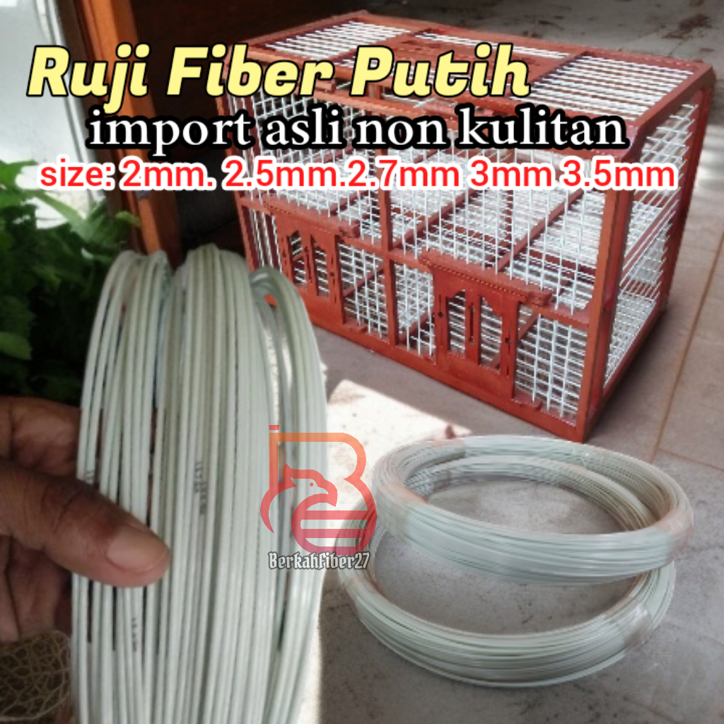 Jeruji fiber putih 3.5mm dan 4mm ruji fiber putih import non kulit ruji fiber kadang burung ruji san