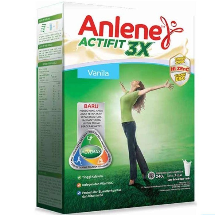 

Anlene Actifit 3X Susu Nutrisi Dewasa Rasa Vanila – Kuat Bergerak Setiap Hari