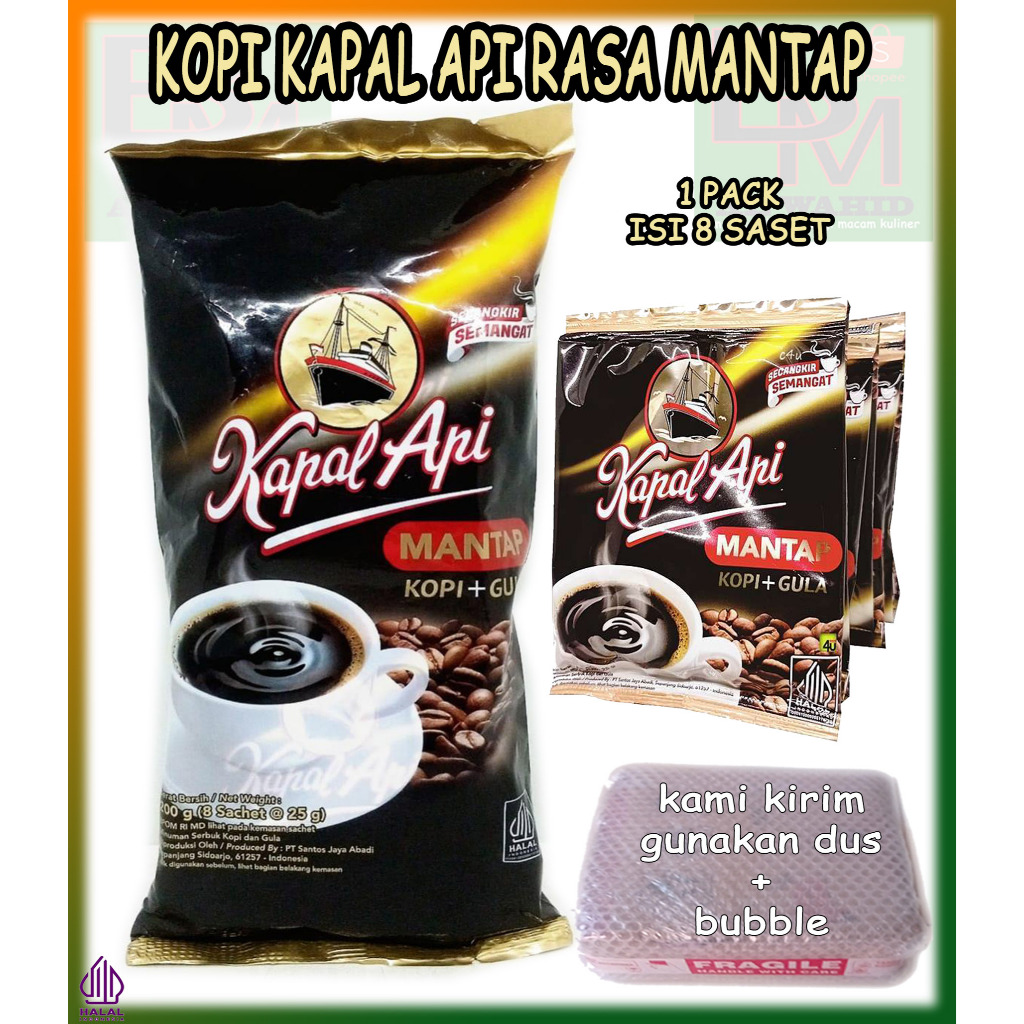 

Kapal Api Mantap Kopi Gula 1 pack Isi 8 Saset