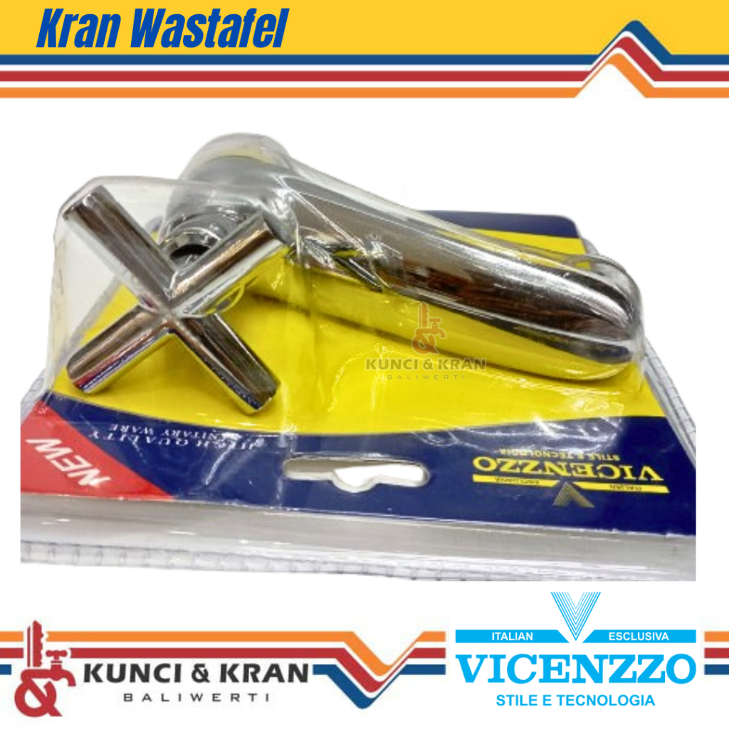 Kran Wastafel Vicenzzo Baling Kuningan Chrome Keran Cuci Tangan Kran Air Meja Wastafel