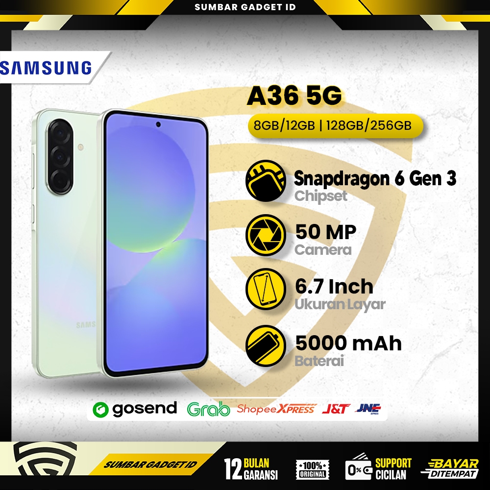 Samsung Galaxy A36 5G 8GB/12GB | 128GB/256GB | Snapdragon 6 Gen 3 | Garansi Resmi Indonesia
