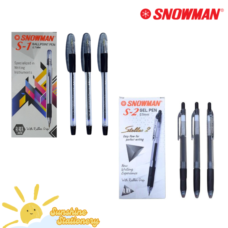 

[PCS] SNOWMAN Pulpen Hitam S-1 S-2 / S1 S2