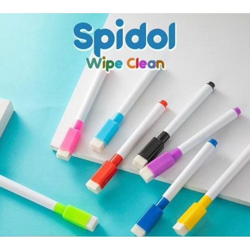 

GRATIS ONGKIR Spidol Mini Magnet Papan Tulis White Board Dengan Penghapus / Sepidol Warna Warni Wipe And Clean Kecil
