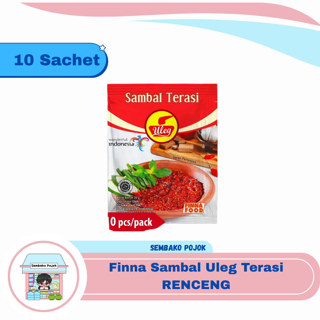 

Finna Sambal Uleg Terasi 1 Pack isi 10 Sachet (Renceng)