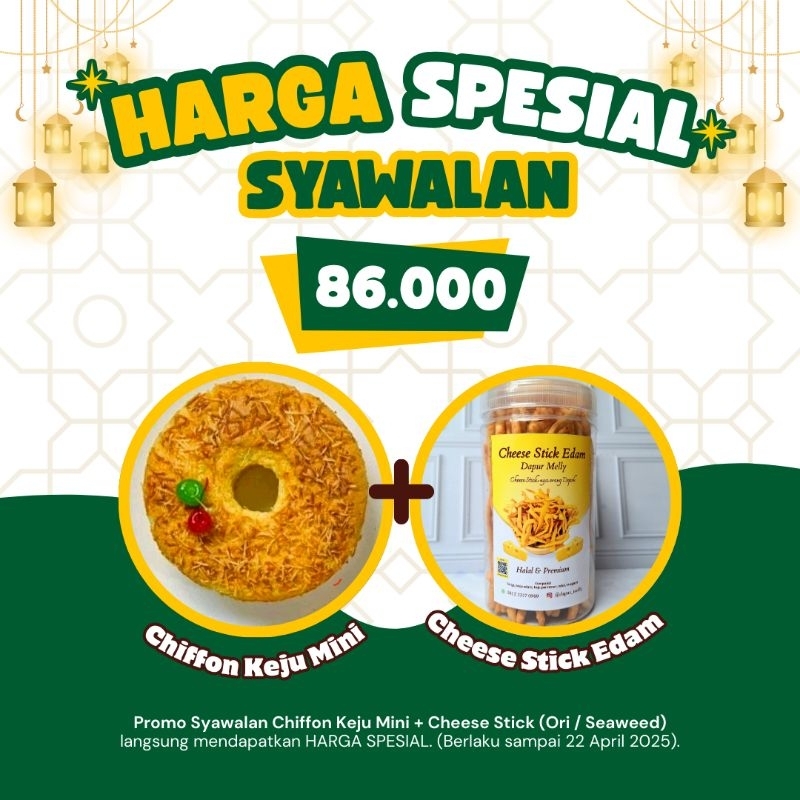 

Chiffon Keju Mini + Cheese Stick HARGA SPESIAL