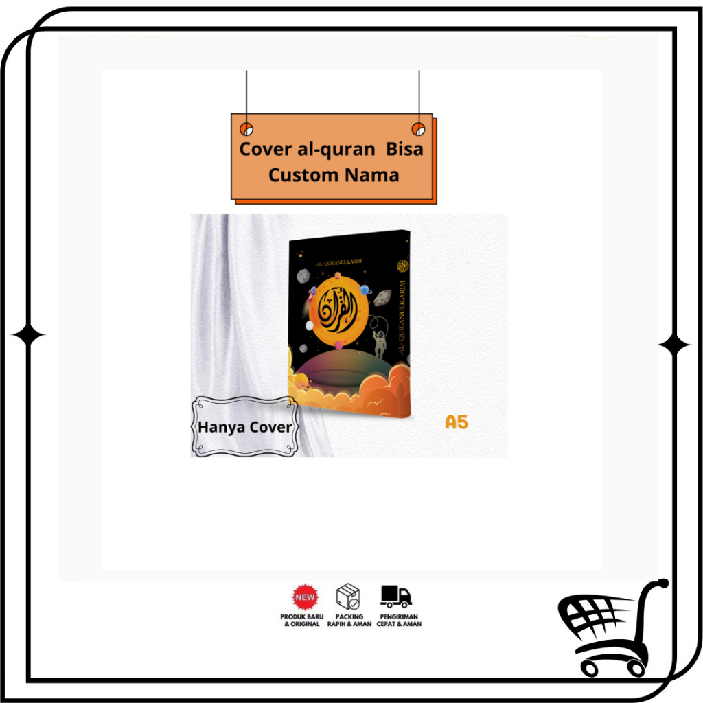 

IB -Cover Al-quran Desain Anak Laki - Laki Hanya Cover saja Bisa Custom Pakai Nama tanpa al-quran ukuran A5 Bahan Satin ( Varian Hitam Anak )