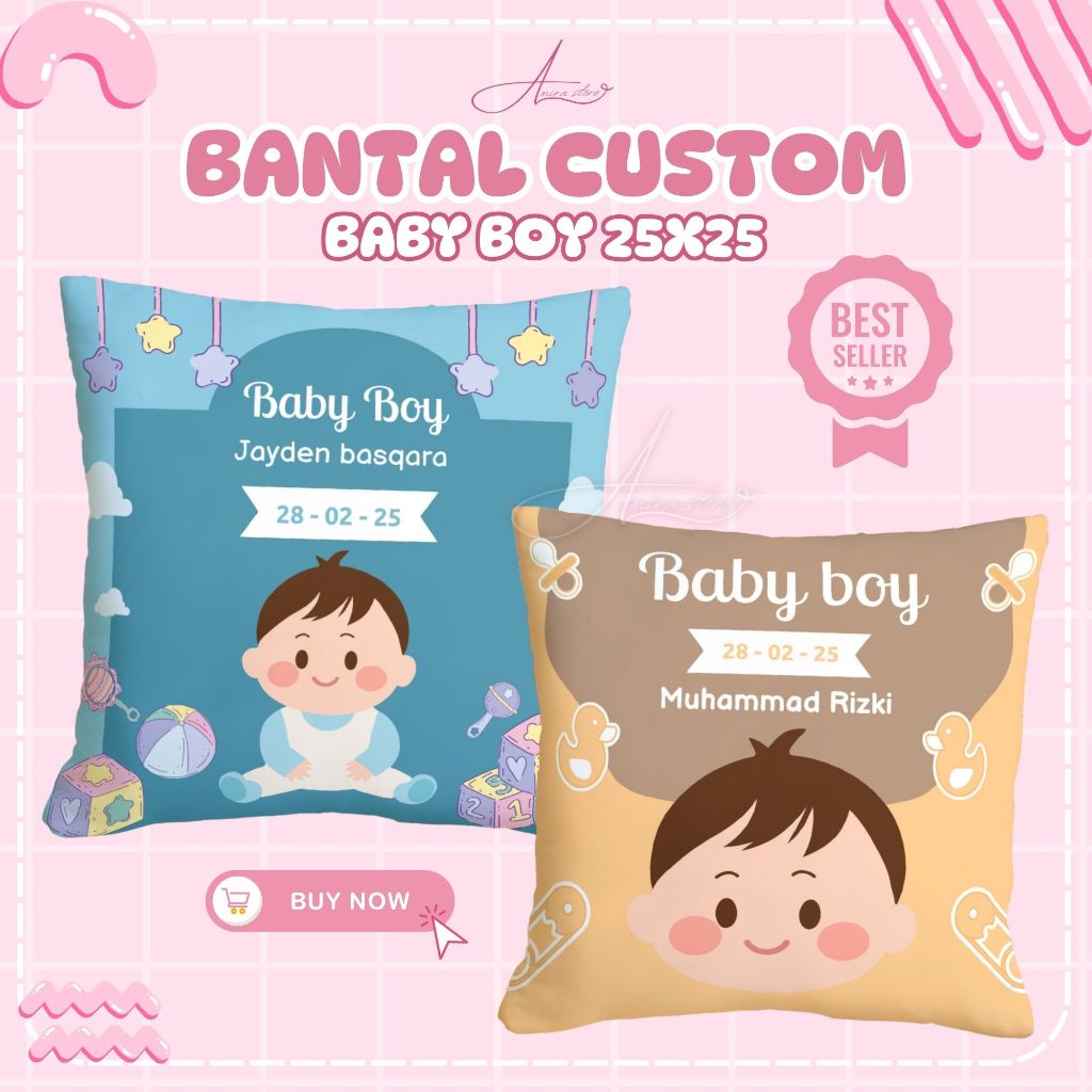 BANTAL BABY BORN BOY/ SOUVENIR BABY BORN / BANTAL FOTO PRINTING MURAH / BANTAL BAYI