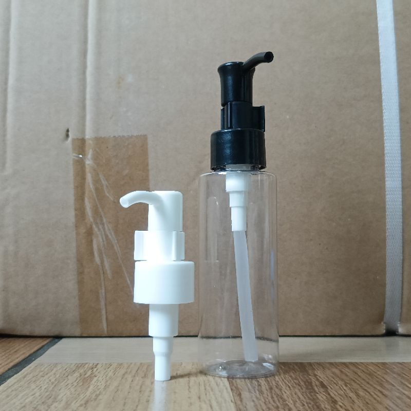 BOTOL PUMP 100 ML RF NATURAL TUTUP PUMP CLIP OIL VARIAN WARNA/BOTOL 100ML PLASTIK AESTHETIC