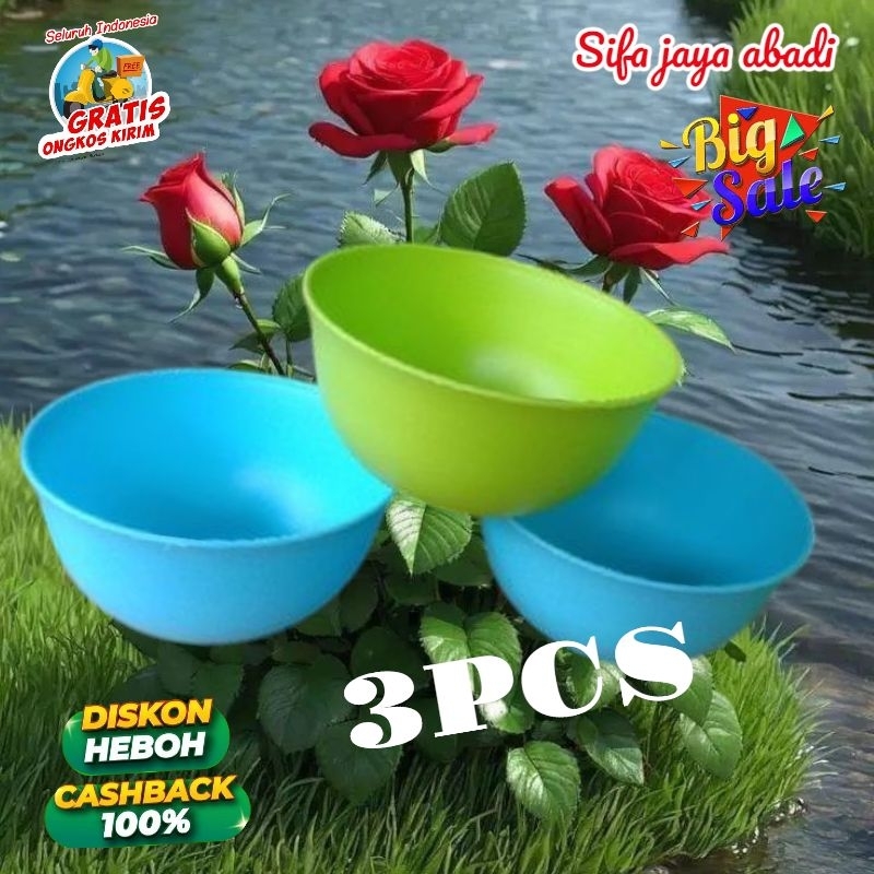 mangkok plastik tebal (3pcs) mangkok bakso/mangkok plastik berkualitas bpa free/mangkok mie ayam