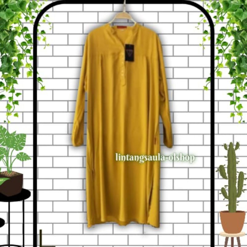 Tunik polos rayon jumbo kuning