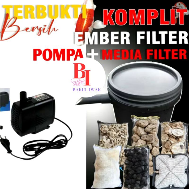 paket ember filter kolam ikan koi penjernih air kolam