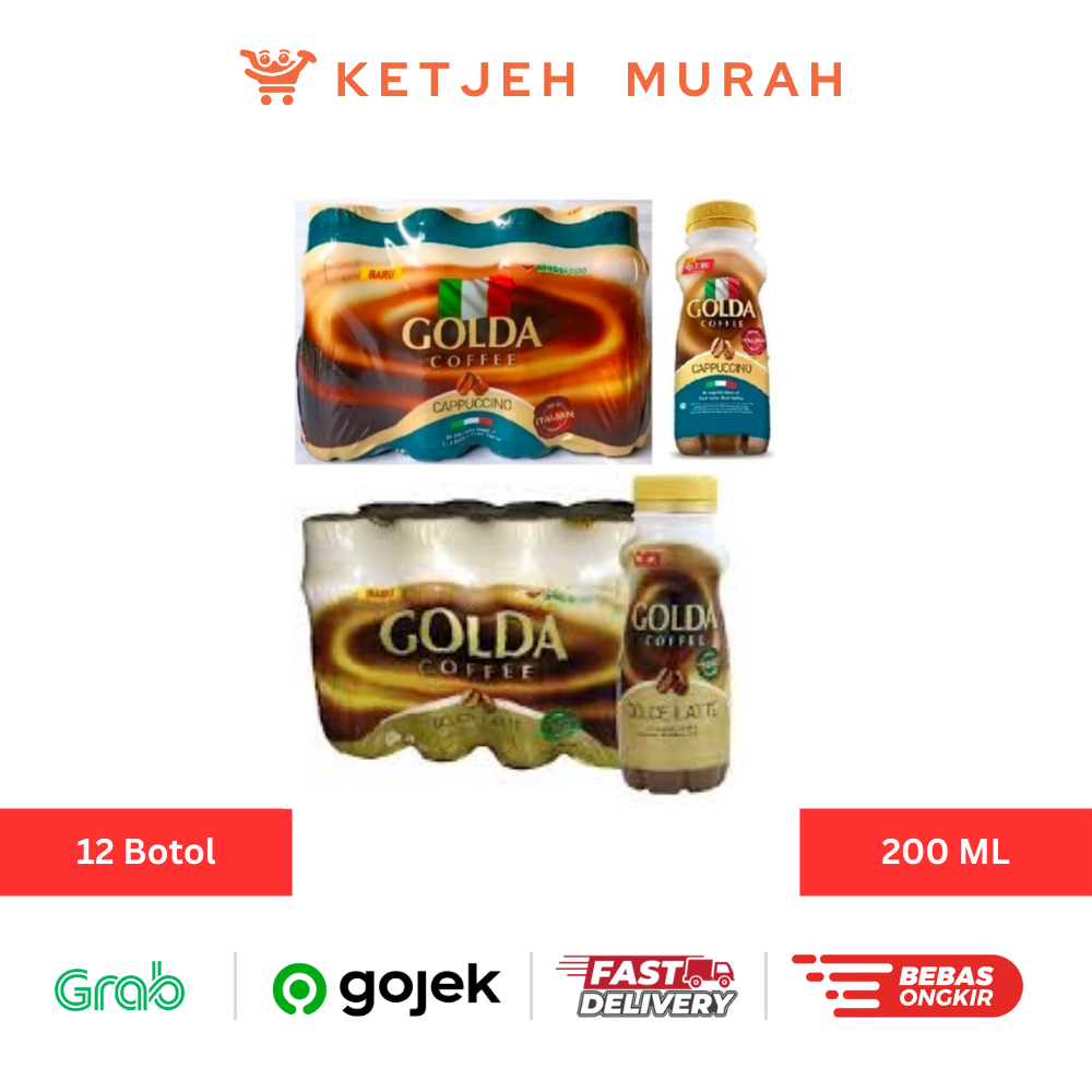 Golda Coffee Cappucino / Latte MInuman Kopi 1 Dus isi 12 Pcs x 200 ML