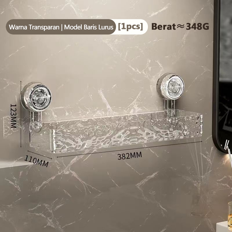 Rak Kamar Mandi Model Gletser / Rak Tempat Sabun Shampoo Multifungsi - Hera-Hanger Tanpa Perlu Bor