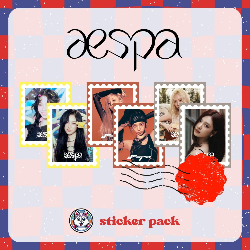 Stiker Perangko AESPA kpop mini (sticker stamp album freebies journaling korea lucu)