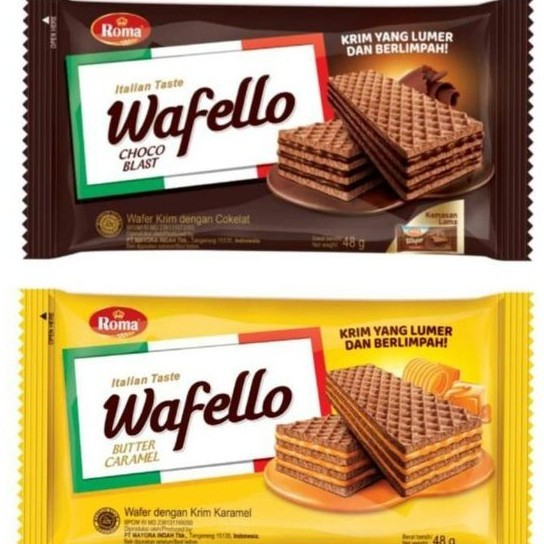 

Roma Wafello wafer 34gr 1 Pak isi 10 pcs