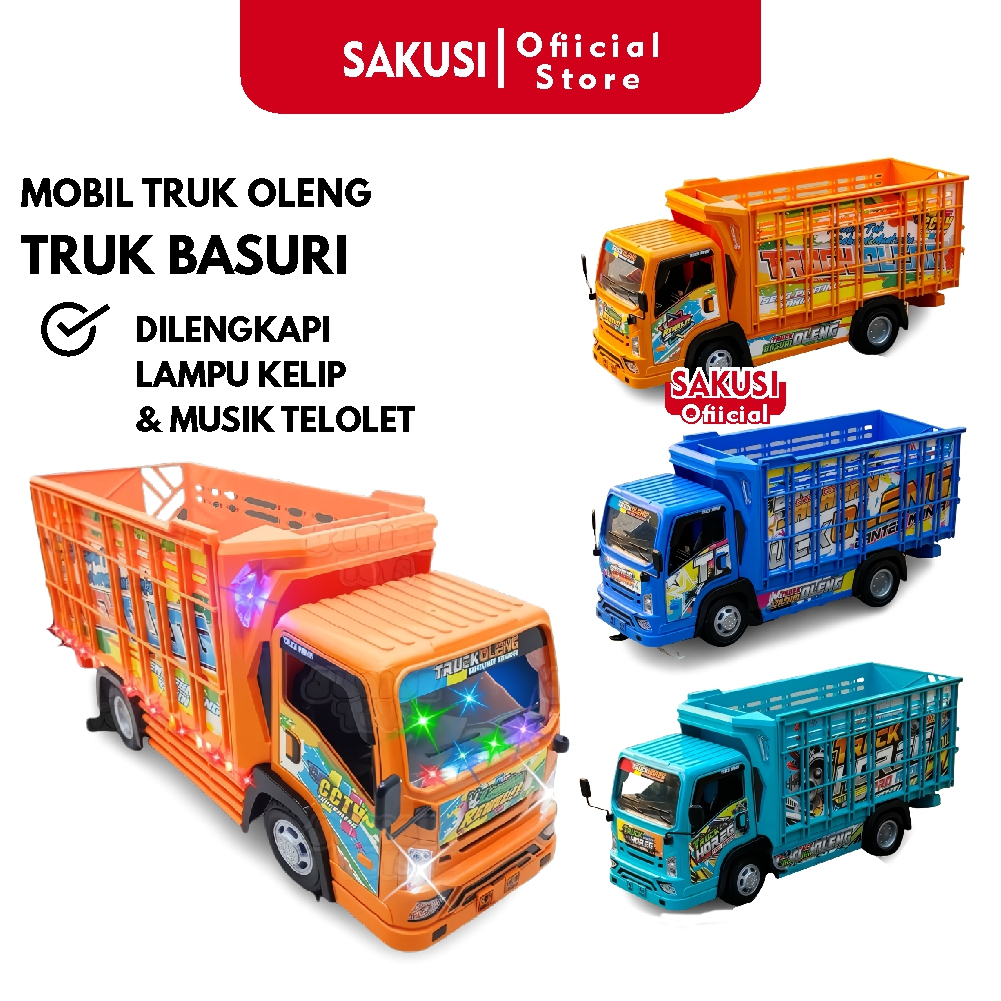MAINAN TRUK BASURI JUMBO II MAINAN MINIATUR TRUCK OLENG BASURI TRUK OLENG REALISTIK MUSIK TELOLET