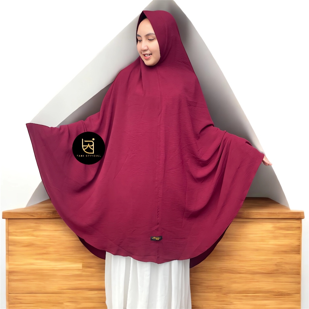 𝐓𝐀𝐑𝐈 - Hijab Khimar Syari Crinkle Pad Airflow 5XL Premium Bergo Panjang Syari Muslim